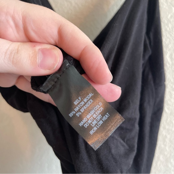 Lulu's Just Breathe Black Sleeveless Slit Leg Jumpsuit V Neck Women's Size Small - Picture 8 of 9